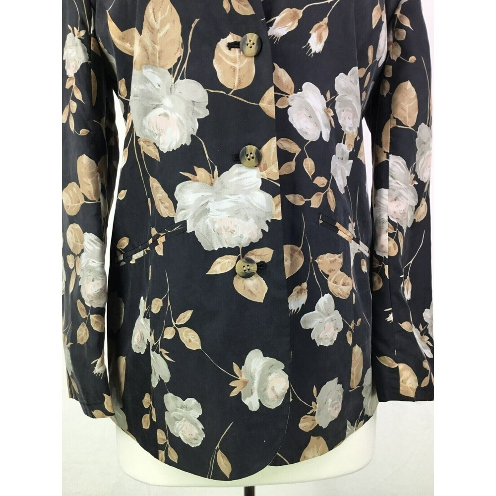 VTG Anna and Frank Womens Silk Floral Blazer Jacket Size S White Roses NEW - Picture 4 of 8